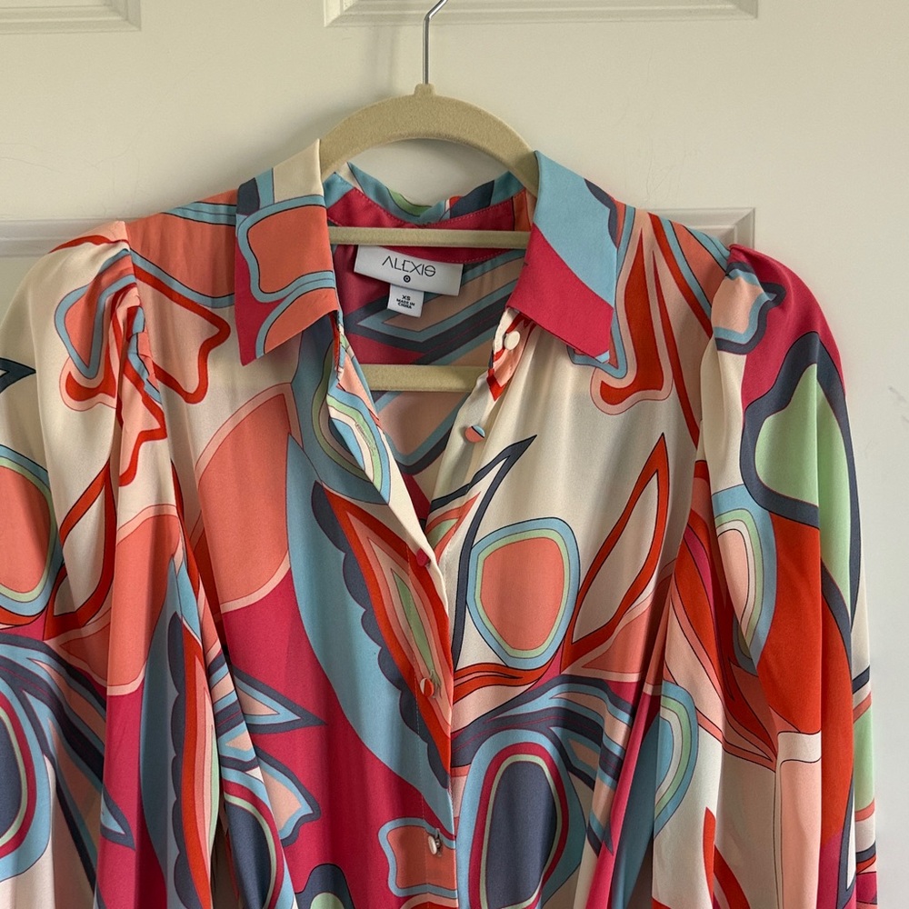 Alexis for Target Mied Floral Long Sleeve Robe Dress Size XS - Picture 5 of 13